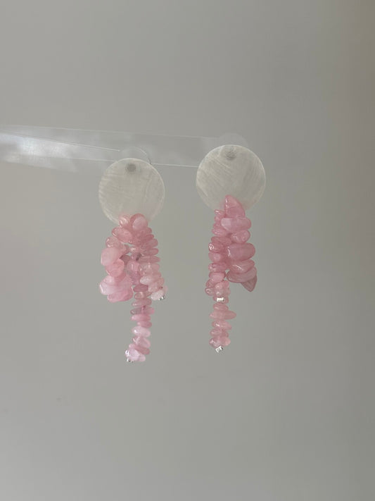 Shell Pink Crystal Earrings - Lumivault
