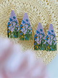 Monet's Irises MIYUKI Beaded Earrings,Lumivault.