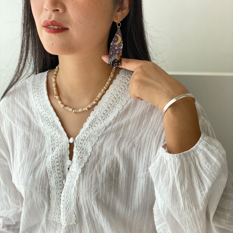Moon and Sixpence MIYUKI Beaded Earrings,Lumivault.