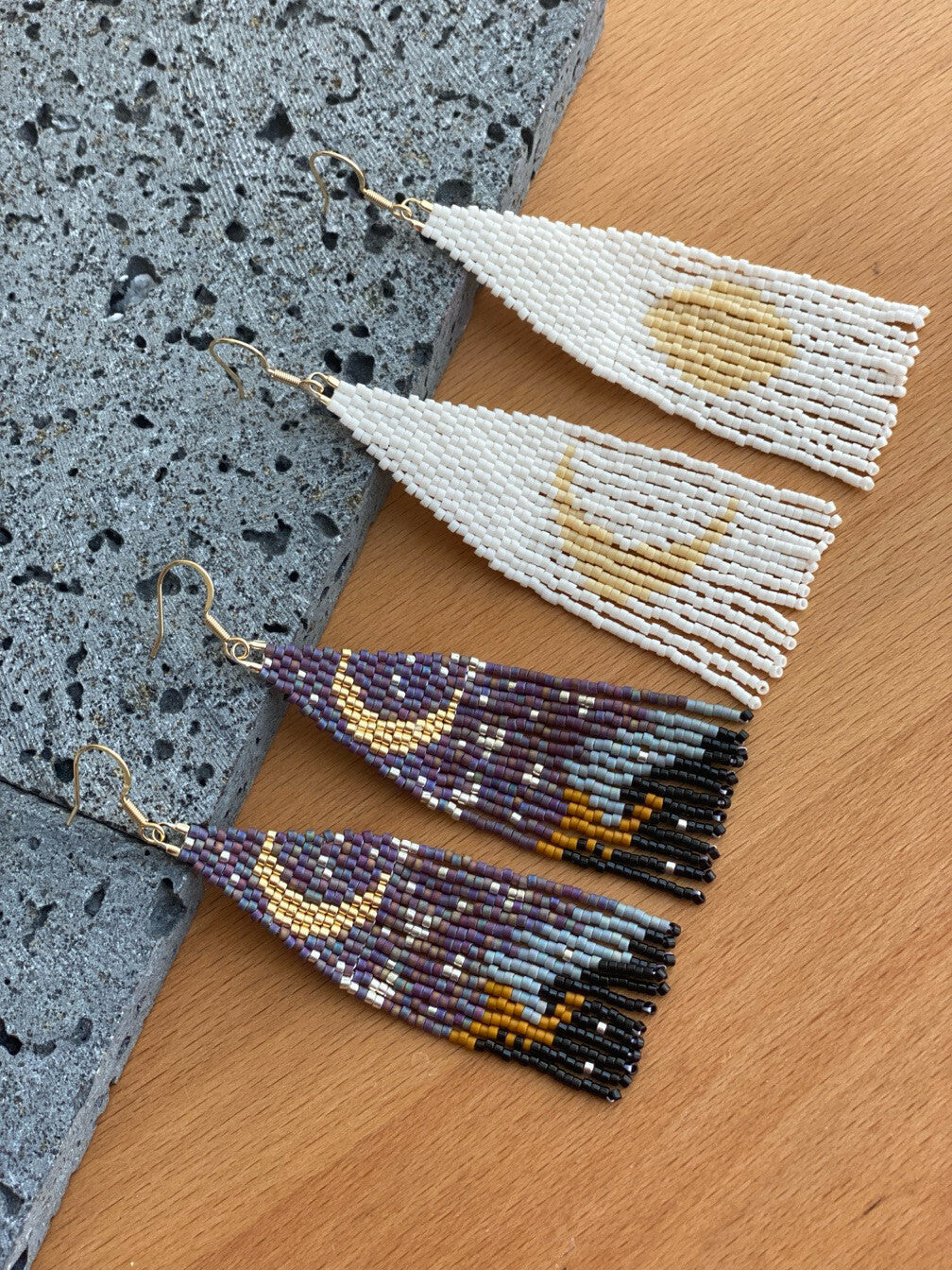 Moon and Sixpence MIYUKI Beaded Earrings,Lumivault.