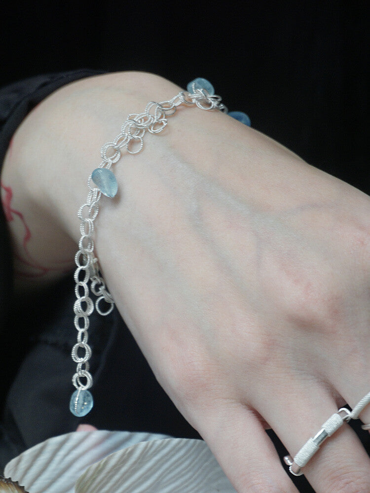Morning Dew Silver Filigree Bracelet,Lumivault.