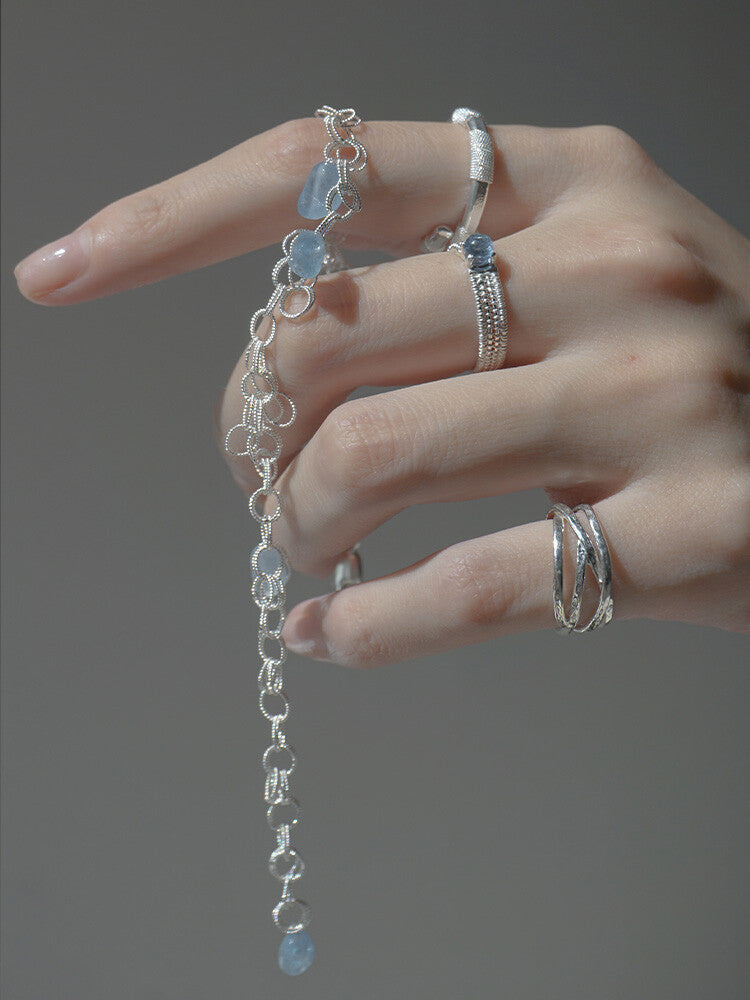 Morning Dew Silver Filigree Bracelet,Lumivault.