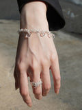 Morning Dew Silver Filigree Bracelet,Rock Crystal,Lumivault.