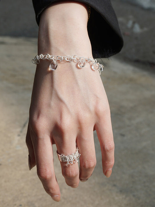 Morning Dew Silver Filigree Bracelet - Lumivault