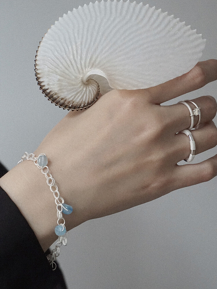 Morning Dew Silver Filigree Bracelet,Lumivault.
