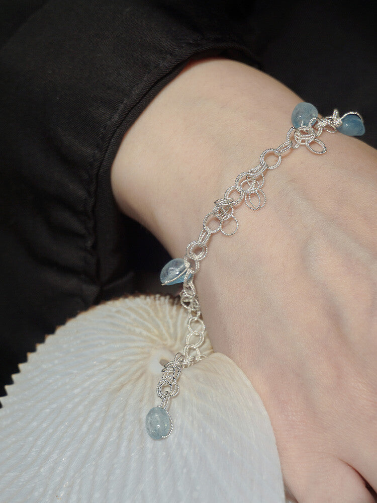 Morning Dew Silver Filigree Bracelet,Lumivault.