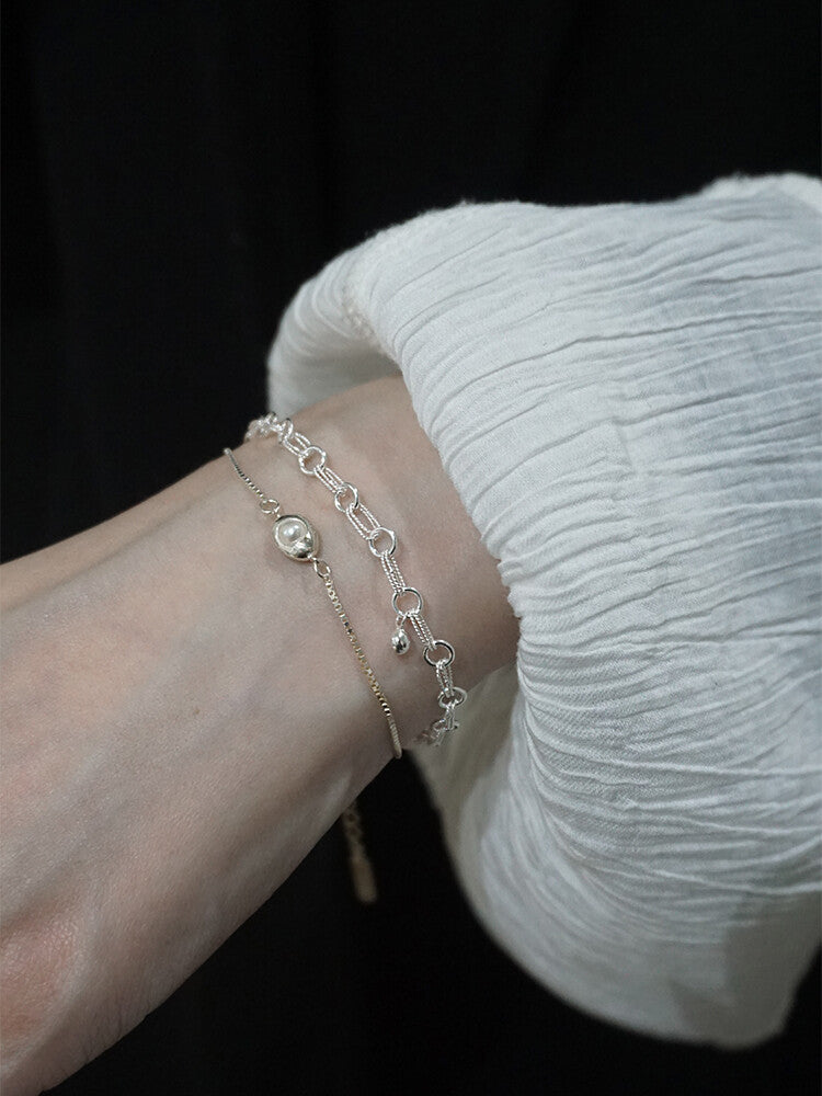 Morning Dew Raindrop Silver Filigree Bracelet,Lumivault.