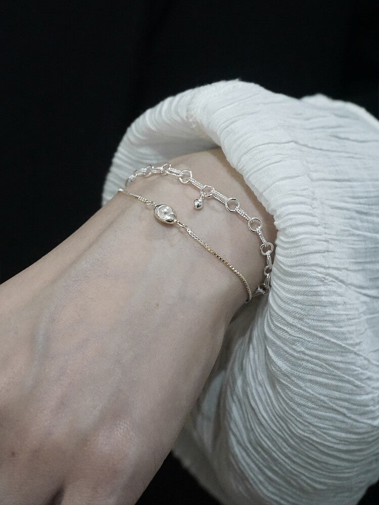 Morning Dew Raindrop Silver Filigree Bracelet - Lumivault