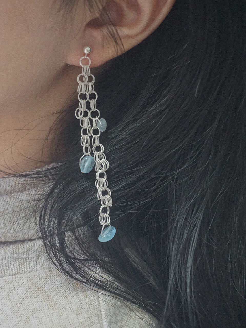 Morning Dew Silver Filigree Earrings,Lumivault.