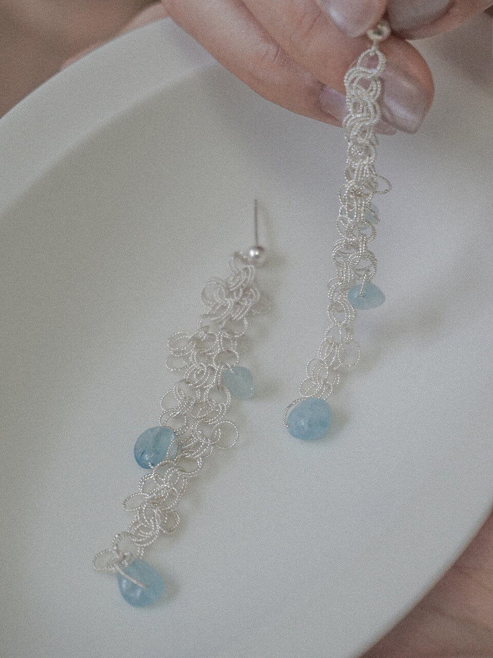 Morning Dew Silver Filigree Earrings,Lumivault.
