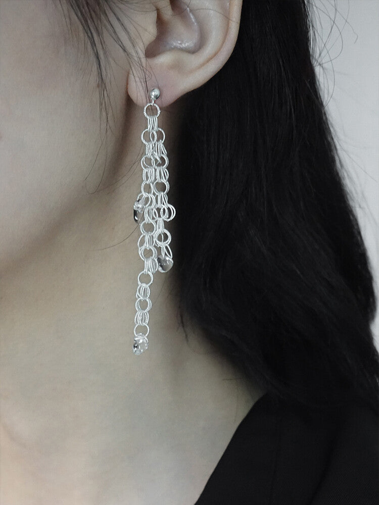 Morning Dew Silver Filigree Earrings,Lumivault.