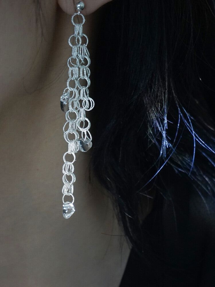 Morning Dew Silver Filigree Earrings,Lumivault.