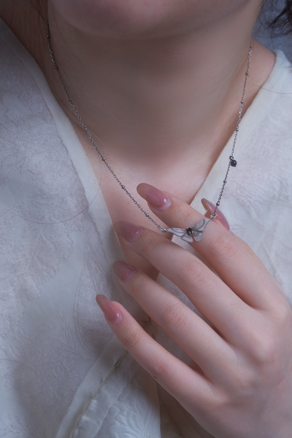 Moth Black Onyx Necklace,Lumivault.