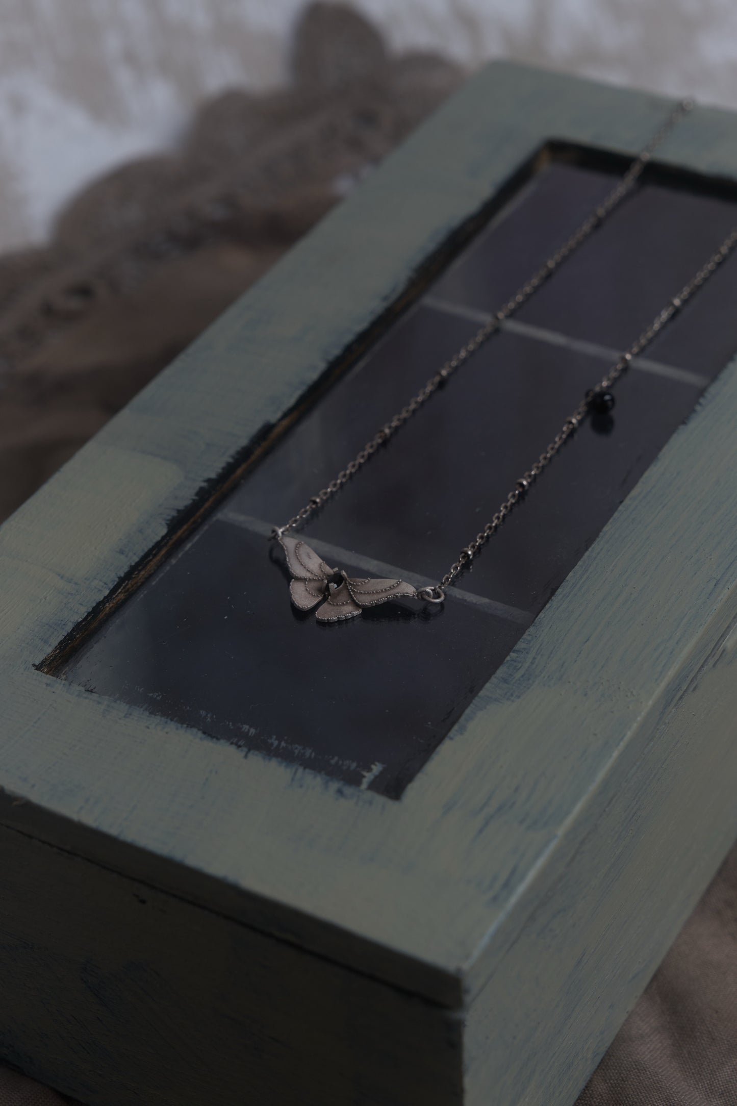Moth Black Onyx Necklace