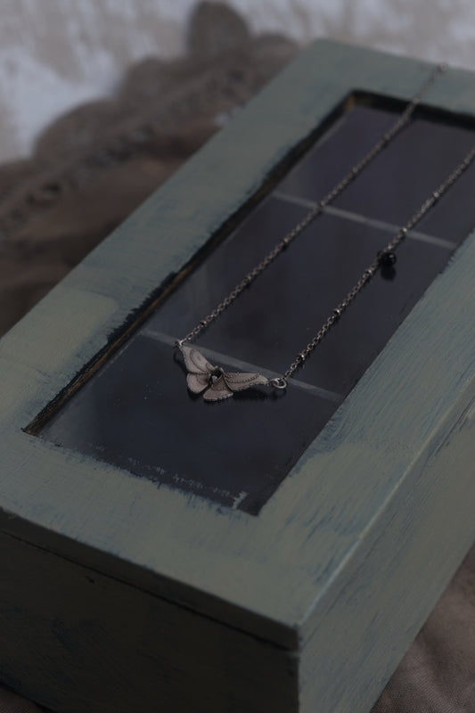 Moth Black Onyx Necklace