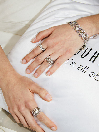 Mouhoodland Lace Cross Flower Bracelet