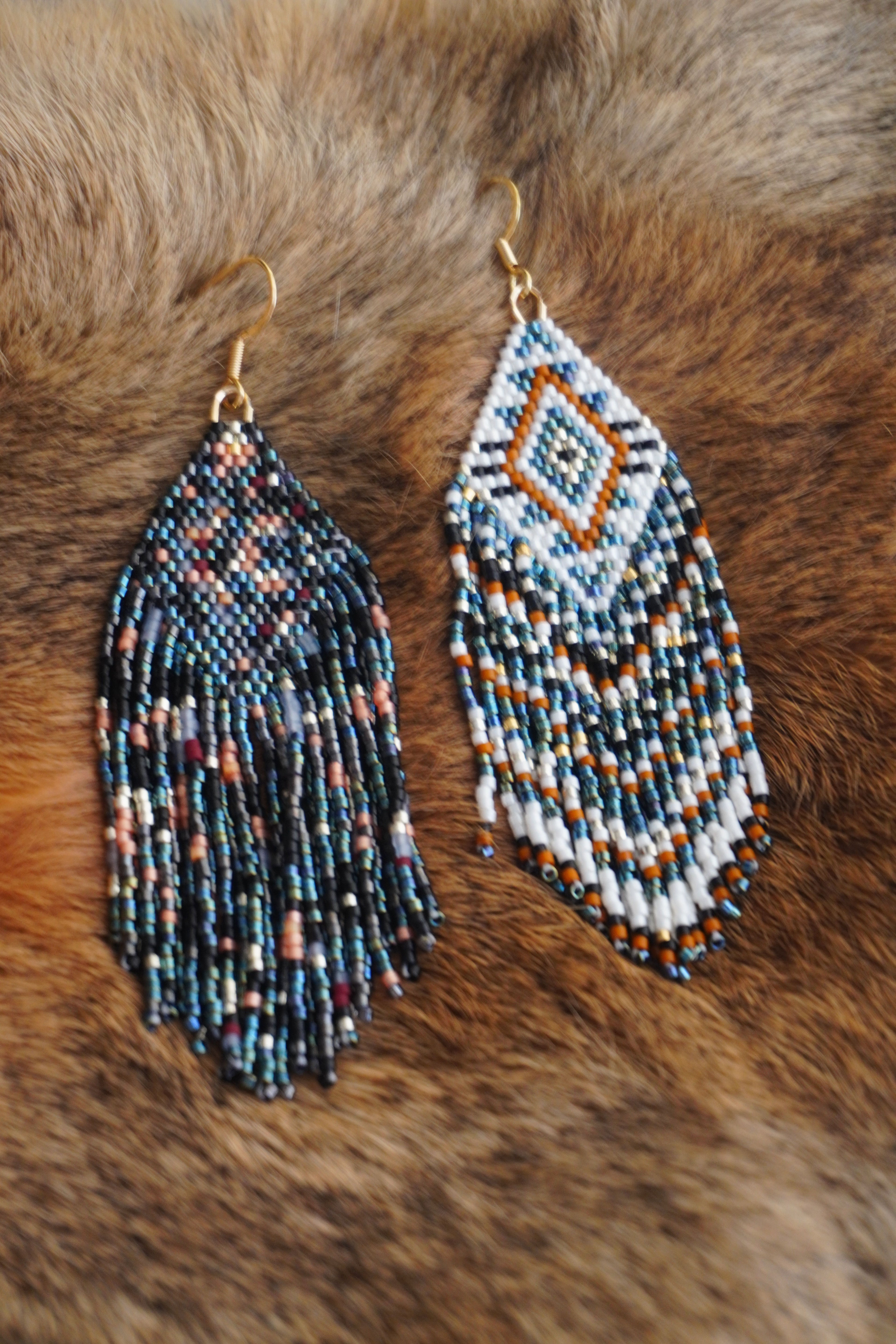 Native American MIYUKI Beaded Earrings,Lumivault.