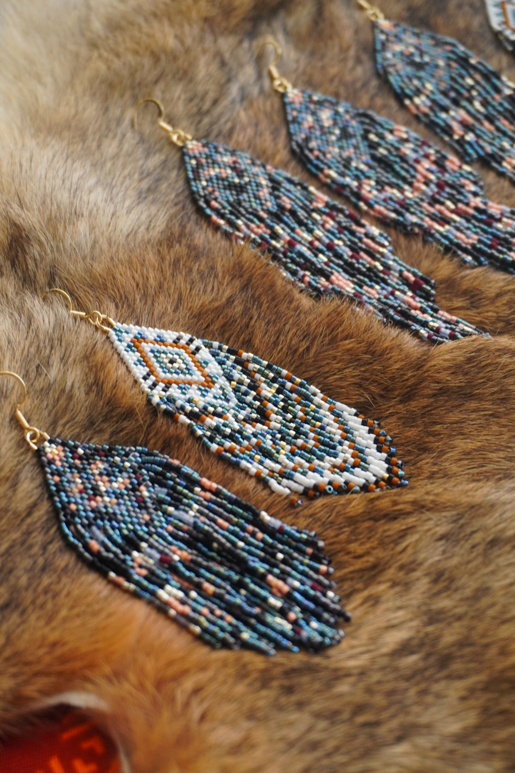 Native American MIYUKI Beaded Earrings,Lumivault.