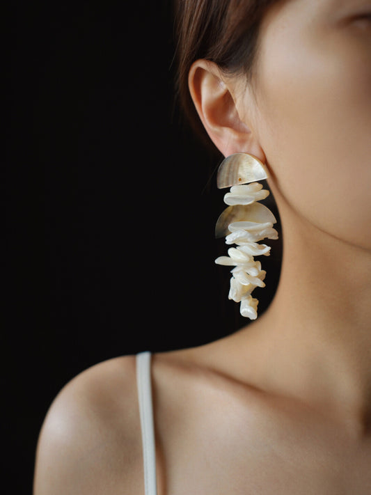 Natural Pearl Beaded Earrings - Lumivault