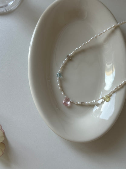 Natural Stone Pearl Colorful Necklace - Lumivault