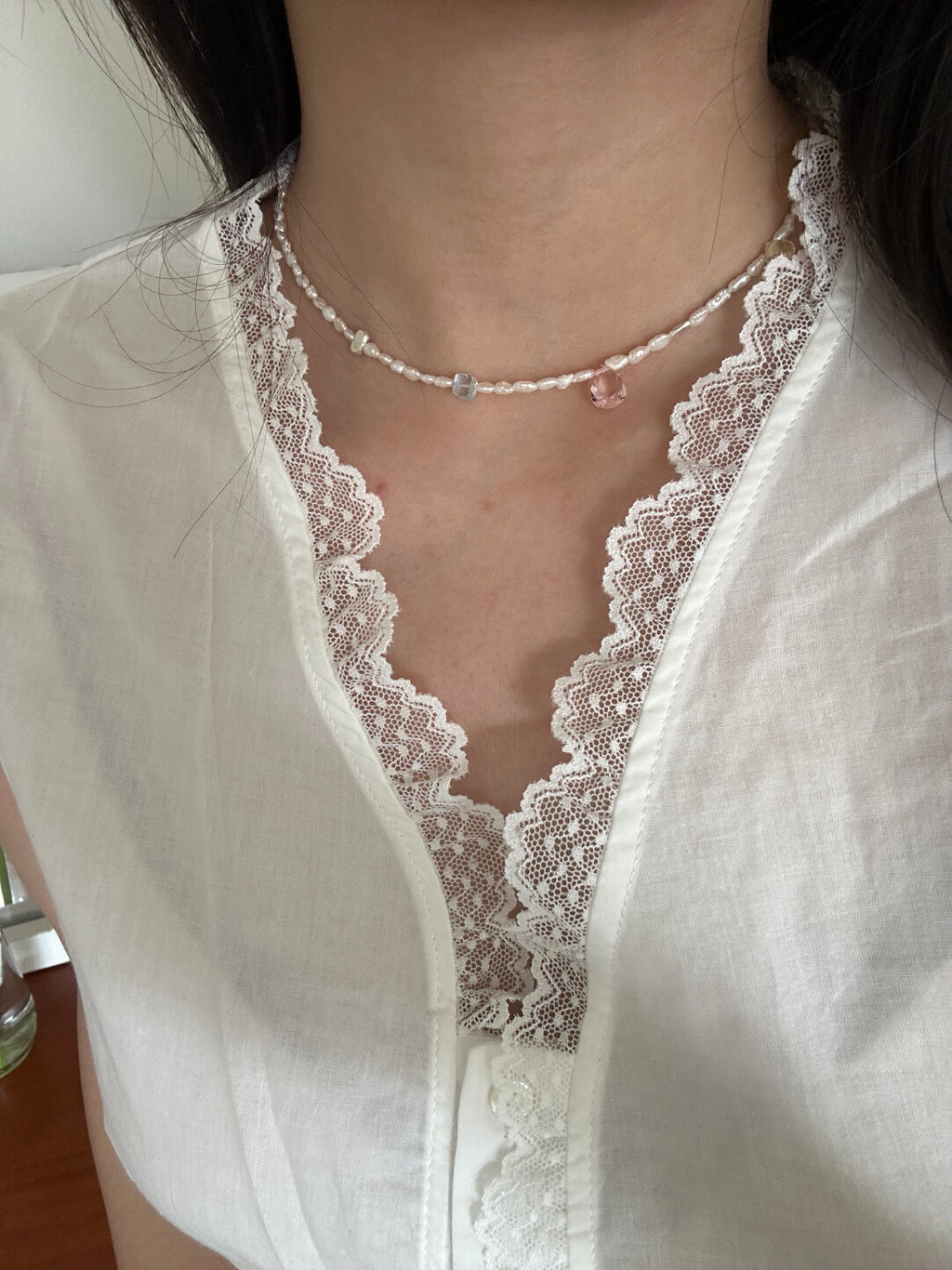 Natural Stone Pearl Colorful Necklace,Lumivault.