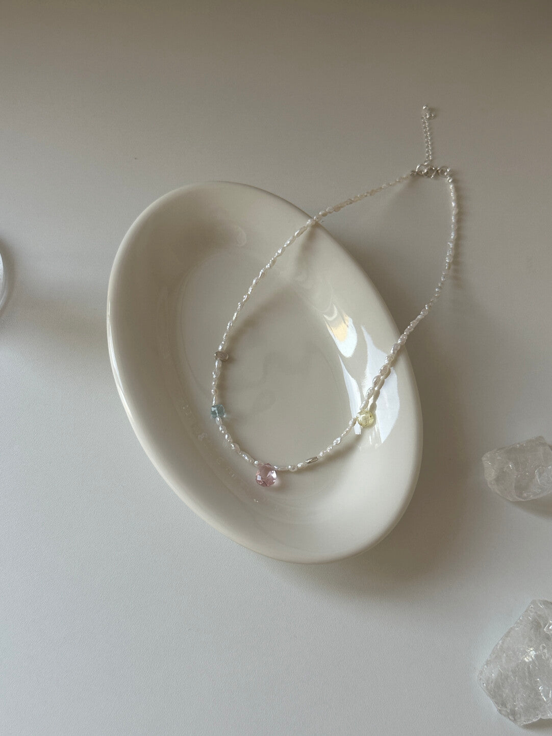 Natural Stone Pearl Colorful Necklace,Lumivault.