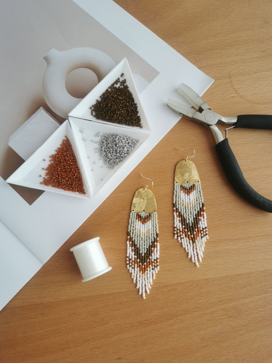 Natural Flower MIYUKI Beaded Earrings,Lumivault.