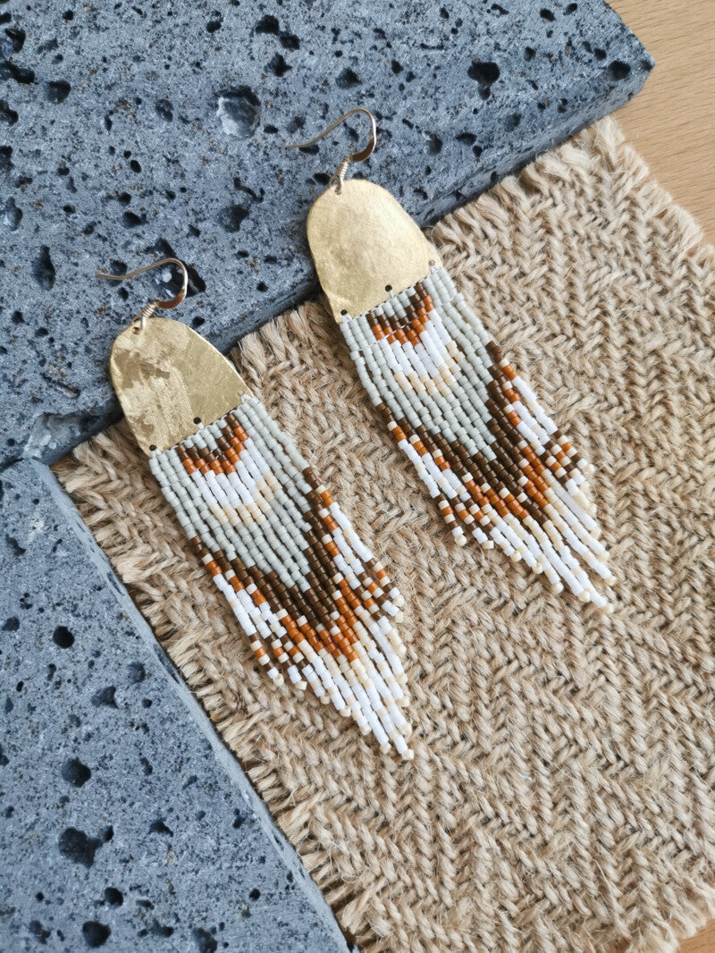 Natural Flower MIYUKI Beaded Earrings,Hooks / #2,Lumivault.