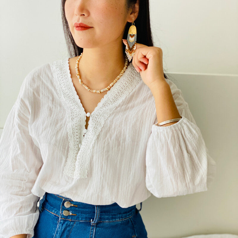 Natural Flower MIYUKI Beaded Earrings,Lumivault.
