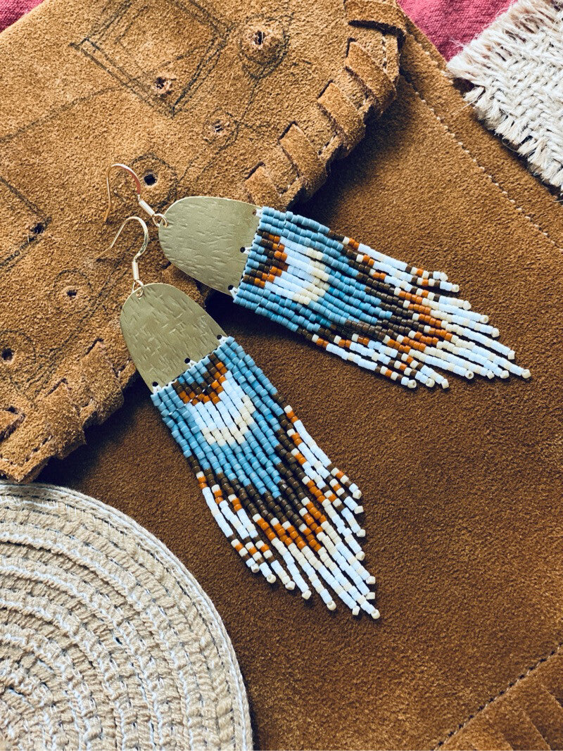 Natural Flower MIYUKI Beaded Earrings,Lumivault.