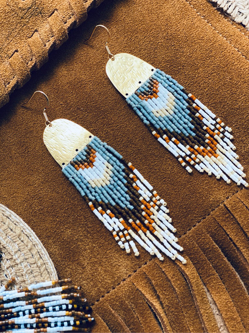 Natural Flower MIYUKI Beaded Earrings,Hooks / #1,Lumivault.