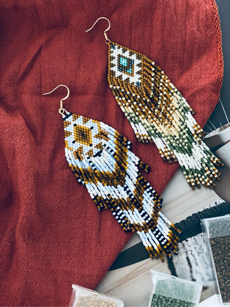 Nomadic Time Boho MIYUKI Beaded Earrings,Lumivault.