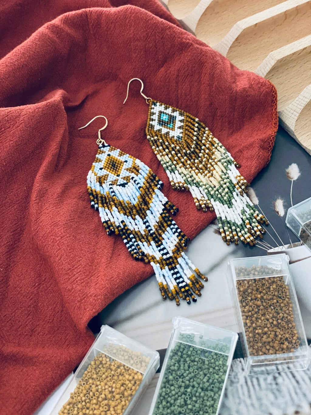 Nomadic Time Boho MIYUKI Beaded Earrings,Lumivault.