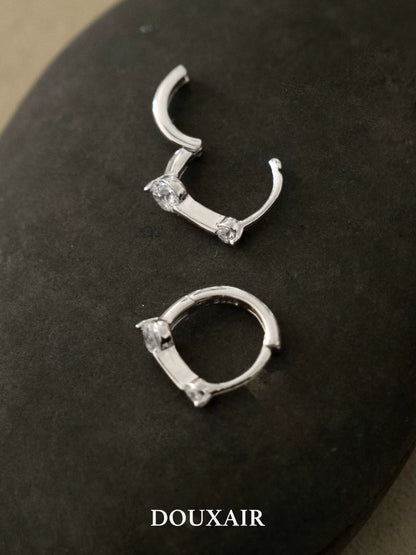 Mini Silver Hoop Earrings,Lumivault.