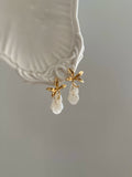 Golden Iris Shell Tassel Earrings - Lumivault