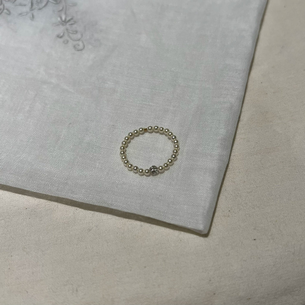Pearl Plain Ring,54mm inner diameter [with diamond],Lumivault.