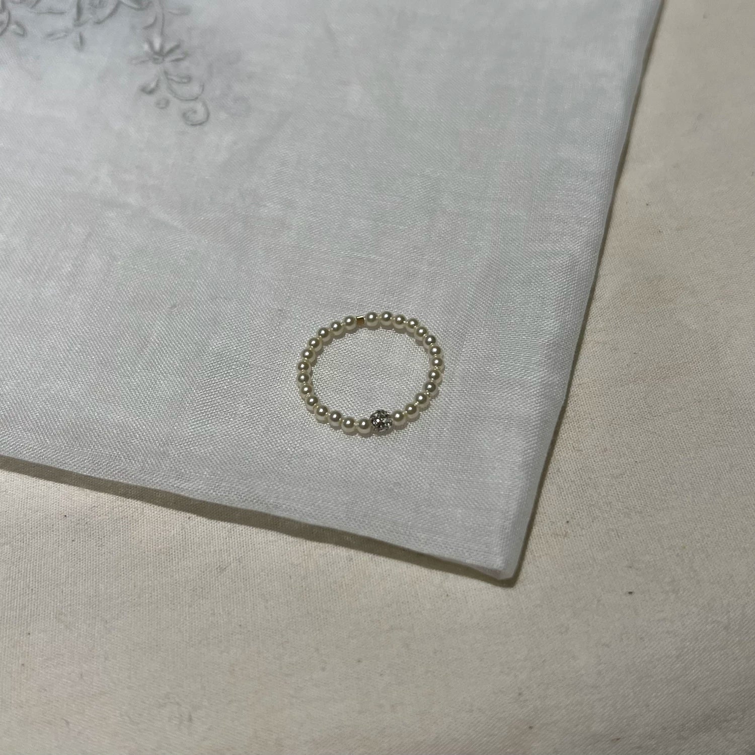 Pearl Plain Ring,54mm inner diameter [with diamond],Lumivault.
