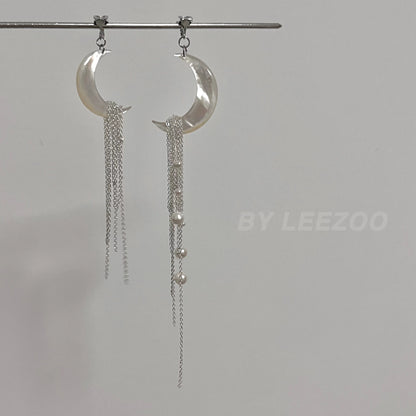 Moonlight Waterfall Freshwater Pearl Shell Earrings