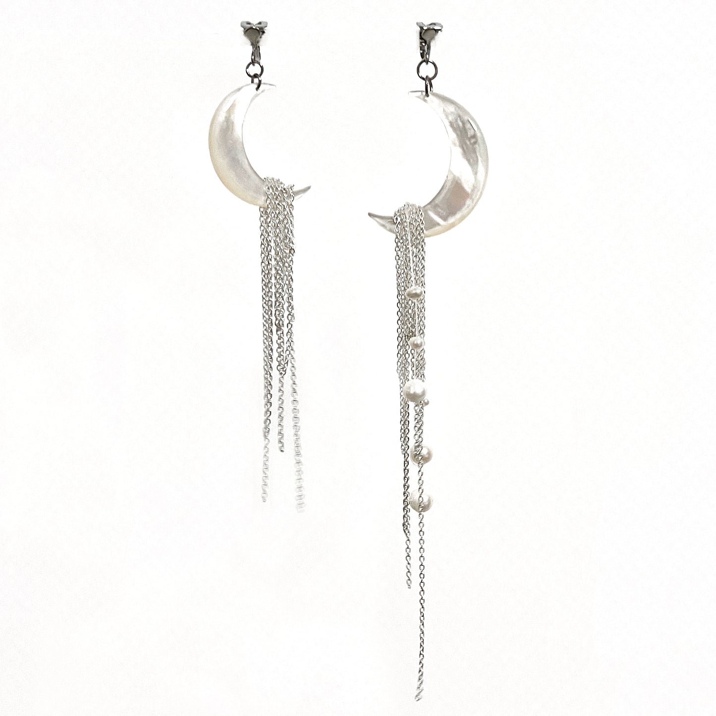 Moonlight Waterfall Freshwater Pearl Shell Earrings