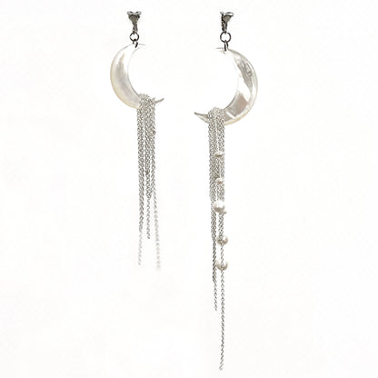Moonlight Waterfall Freshwater Pearl Shell Earrings