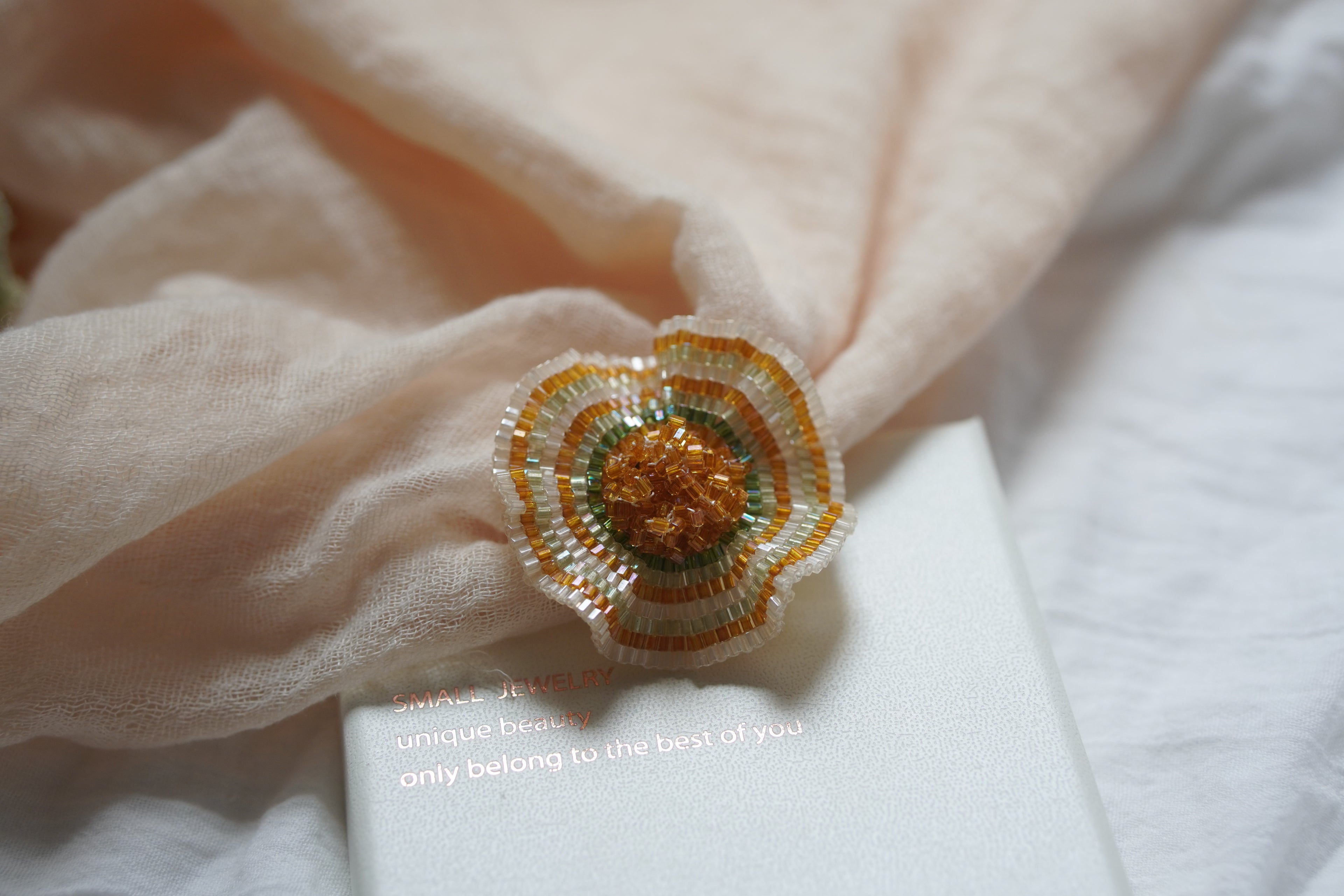 Handmade Vacation Seed Beaded Earrings,Brooch / Yellow Green,Lumivault.