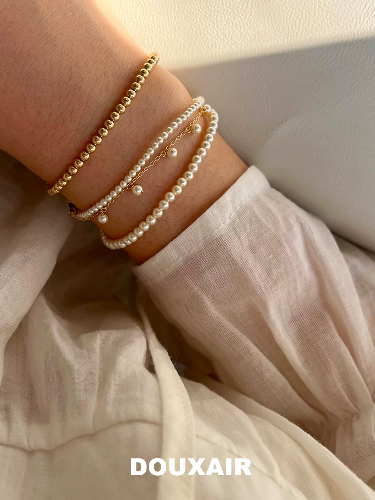 Pearl 14K Gold Bracelet,Lumivault.