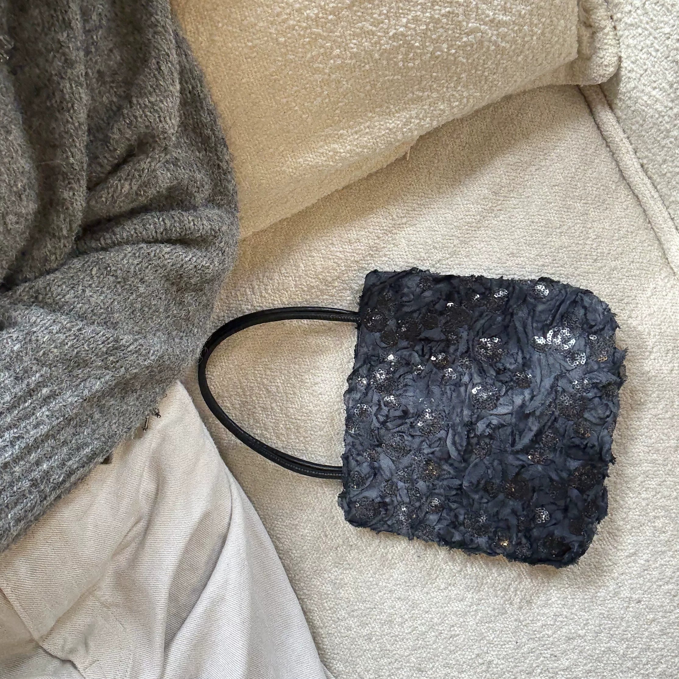 Vintage Sequin Hollow Evening Bag - Lumivault
