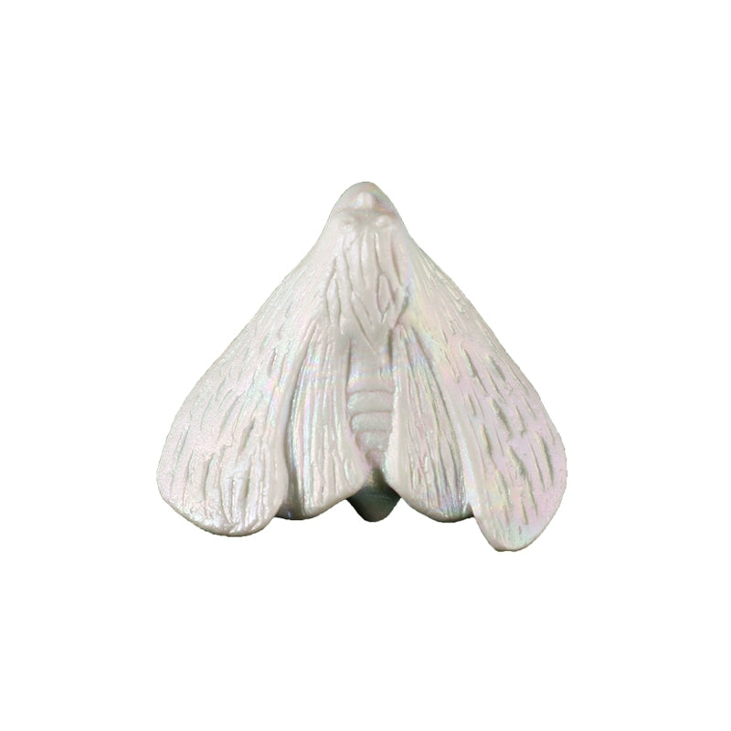 Moths To A Flame Ceramic Brooch,White,Lumivault.