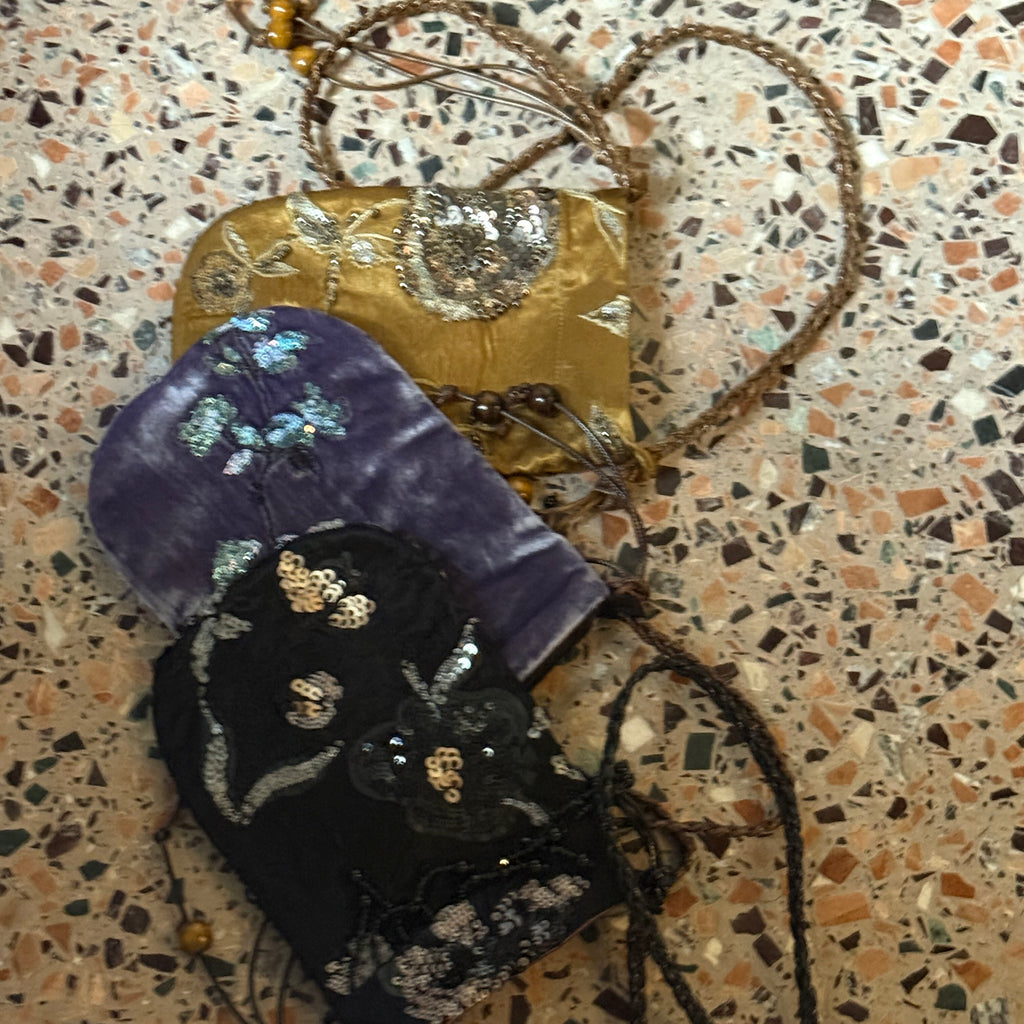 Artistic Embroidered Silk Crossbody Bag - Lumivault
