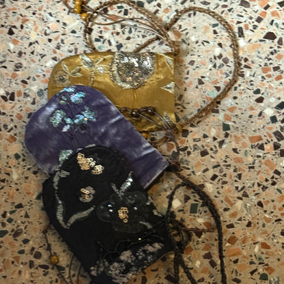 Artistic Embroidered Silk Crossbody Bag - Lumivault