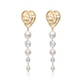 Lost in Echo Heart Pearl Earrings,Gold / S,Lumivault.