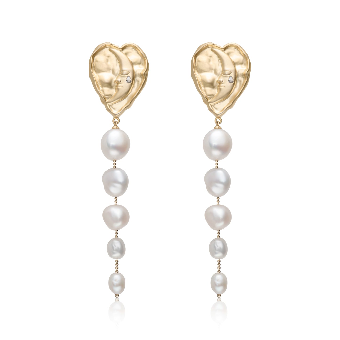 Lost in Echo Heart Pearl Earrings