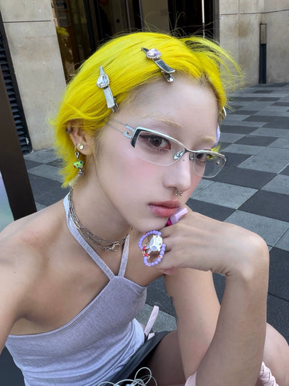 Titanium Paperclip Semi-Rimless Glasses - Lumivault