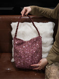 Elegant Pink Sequin Shoulder Bag - Lumivault